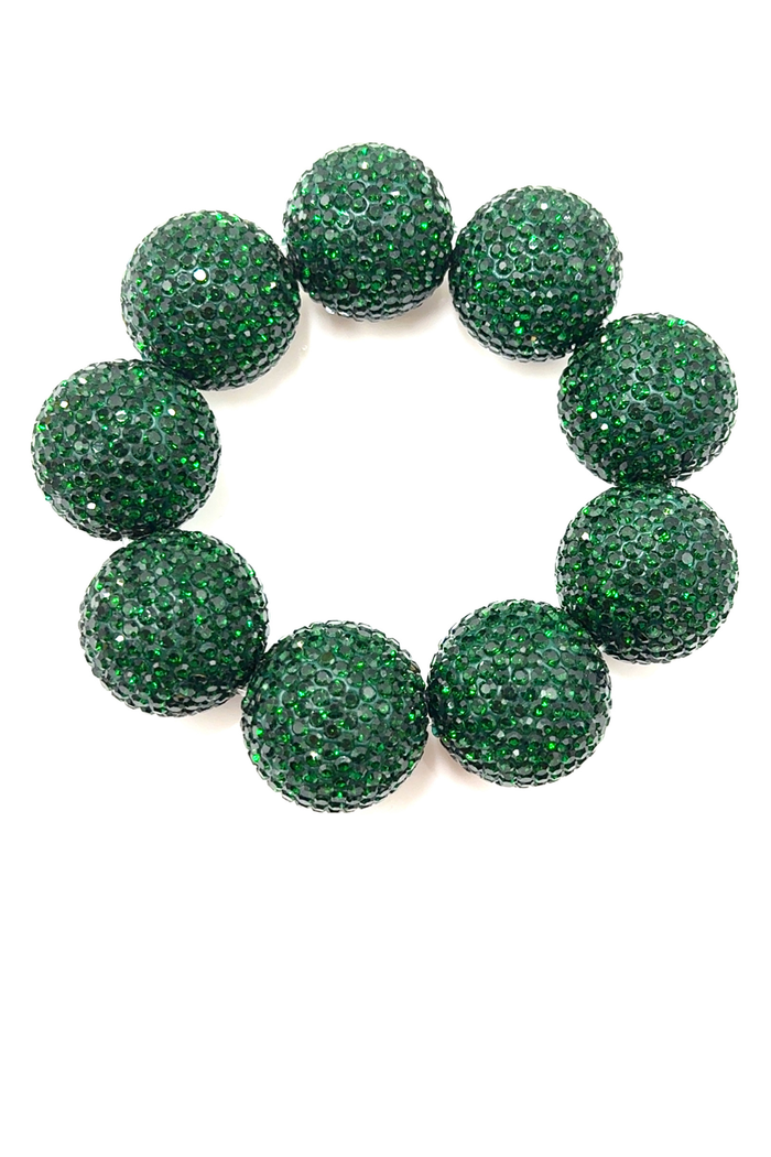 Style the Crystal Sphere Stretch Statement Bracelet exclusively at Born To Glam