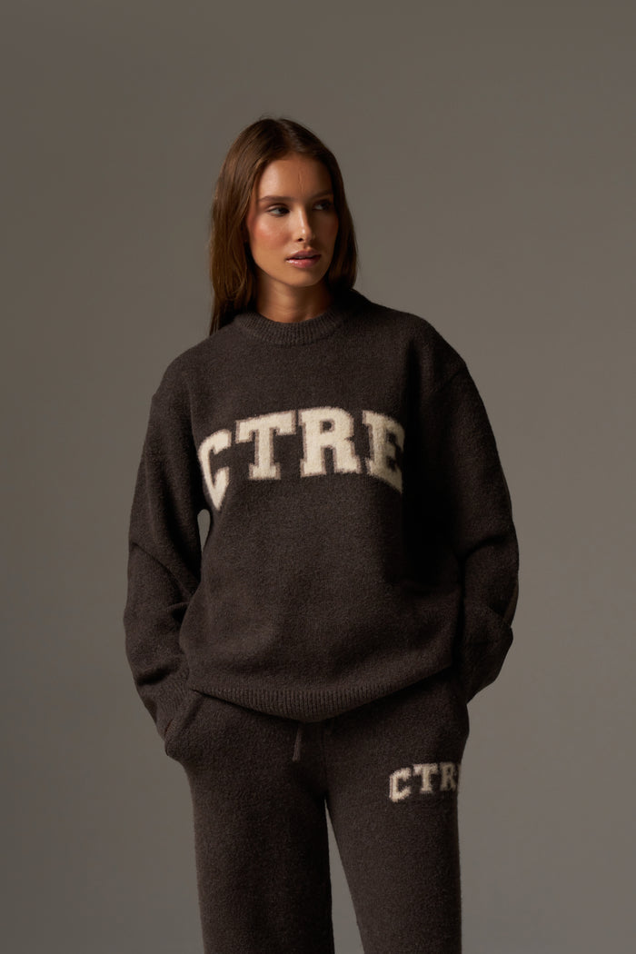 CTRE KNITTED SWEATSHIRT - BROWN