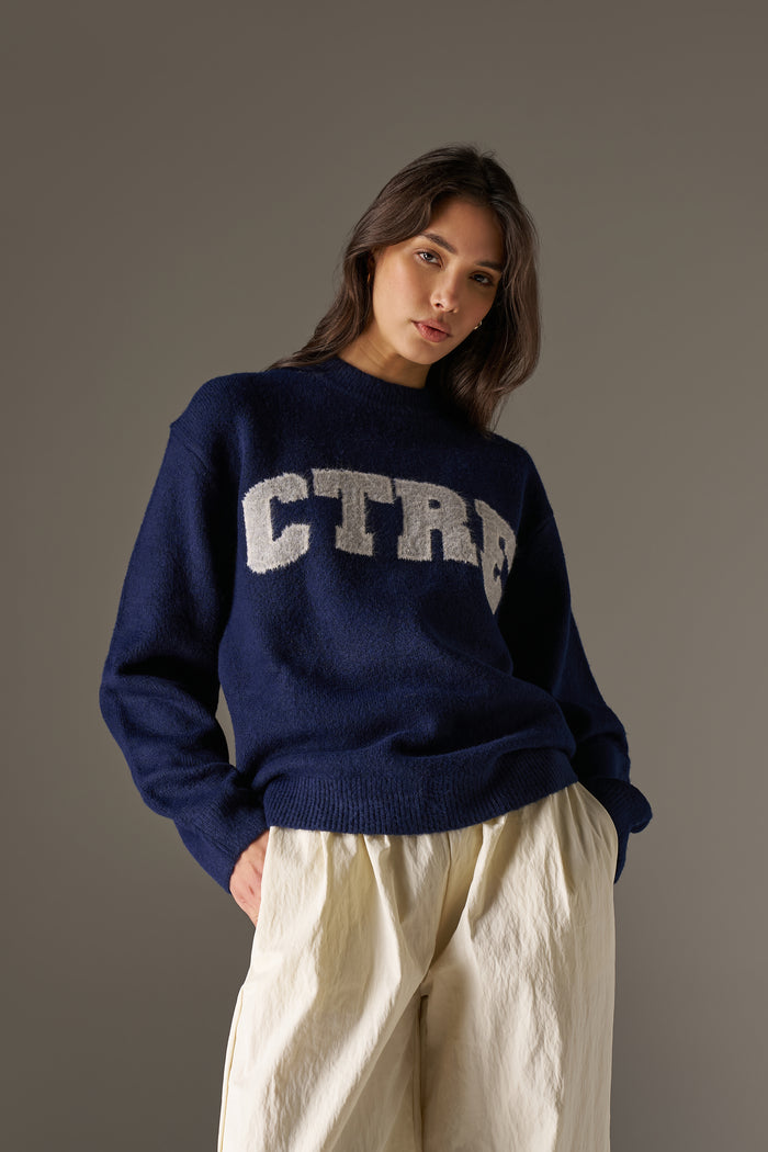 CTRE KNITTED SWEATSHIRT - NAVY