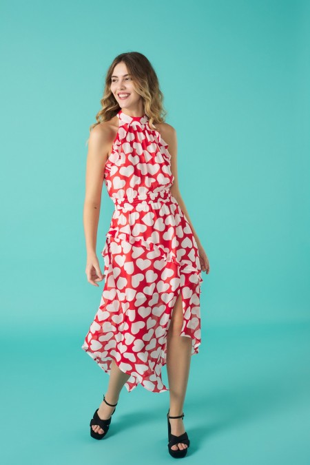 CURAZAO DRESS (RED & WHITE)