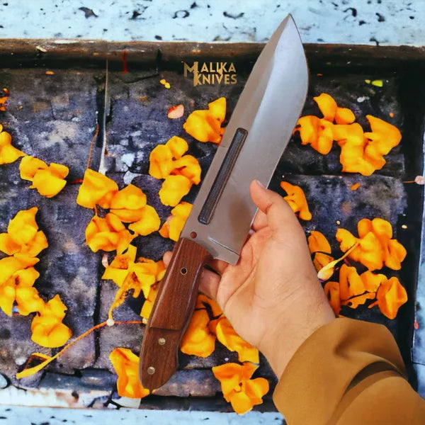 D2 Bowie Knife for Bushcraft | Premium Rosewood Handle & Essential Outdoor Tool - RFE Marketing Ventures