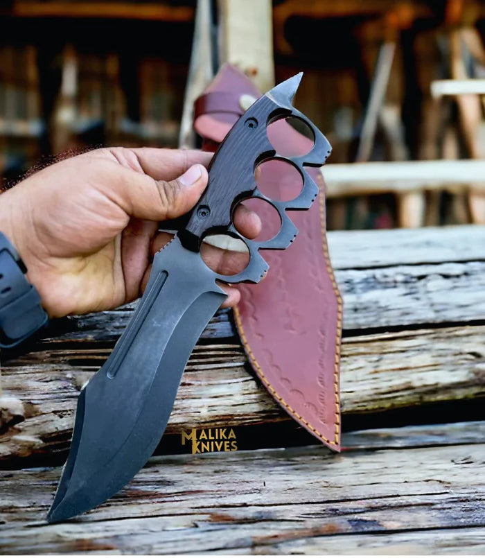 D2 Knuckle Bowie Knife – Superior Craftsmanship with Wenge Wood Handle - RFE Marketing Ventures