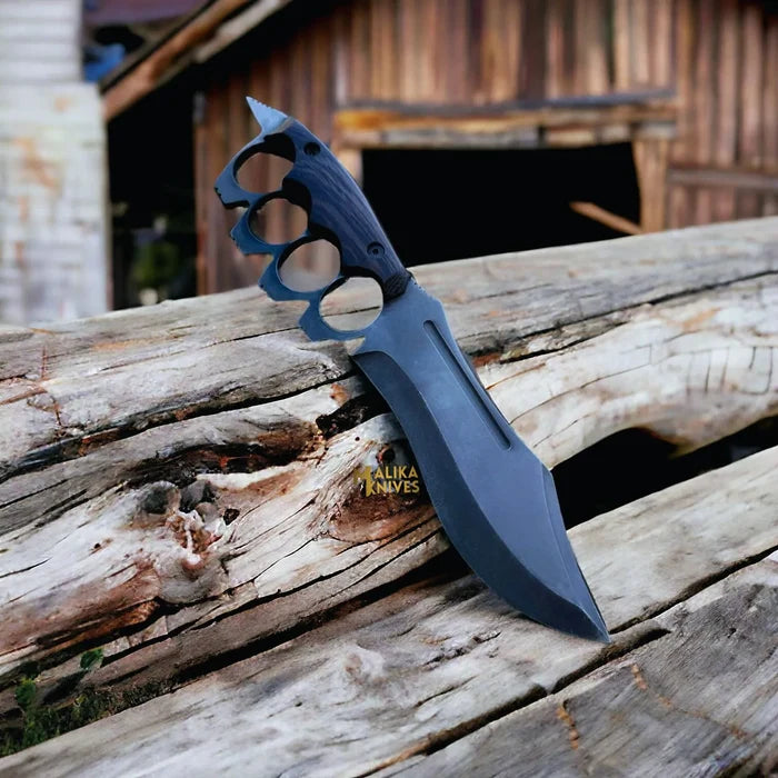 D2 Knuckle Bowie Knife – Superior Craftsmanship with Wenge Wood Handle - RFE Marketing Ventures