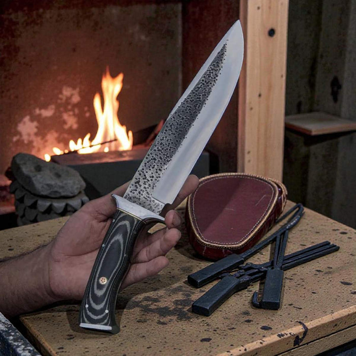 D2 Steel Bowie Knife – Durable G10 Handle & Leather Sheath for Outdoor Enthusiasts - RFE Marketing Ventures
