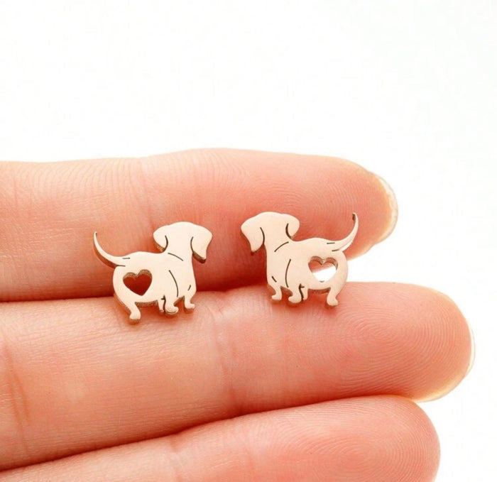 Dachshund "Heart Butt" Earrings