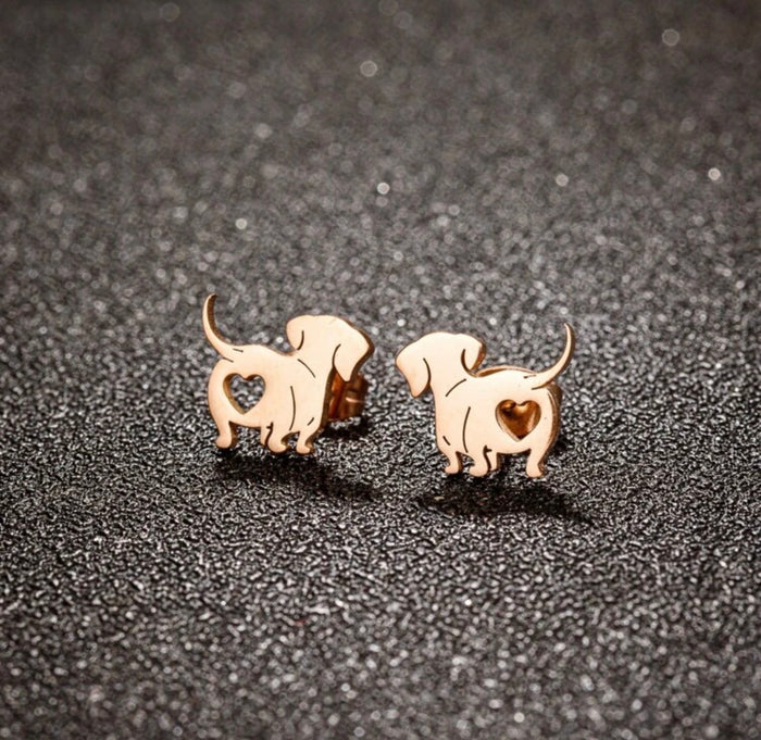 Dachshund "Heart Butt" Earrings