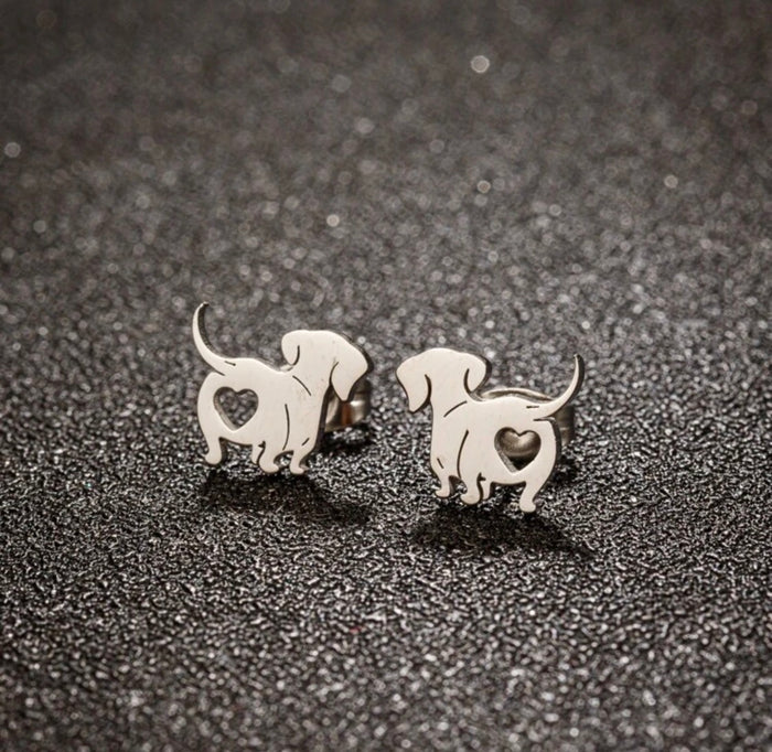 Dachshund "Heart Butt" Earrings