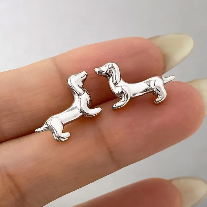 Dachshund Stud Earrings – 18K Gold Plated Doxie Jewelry