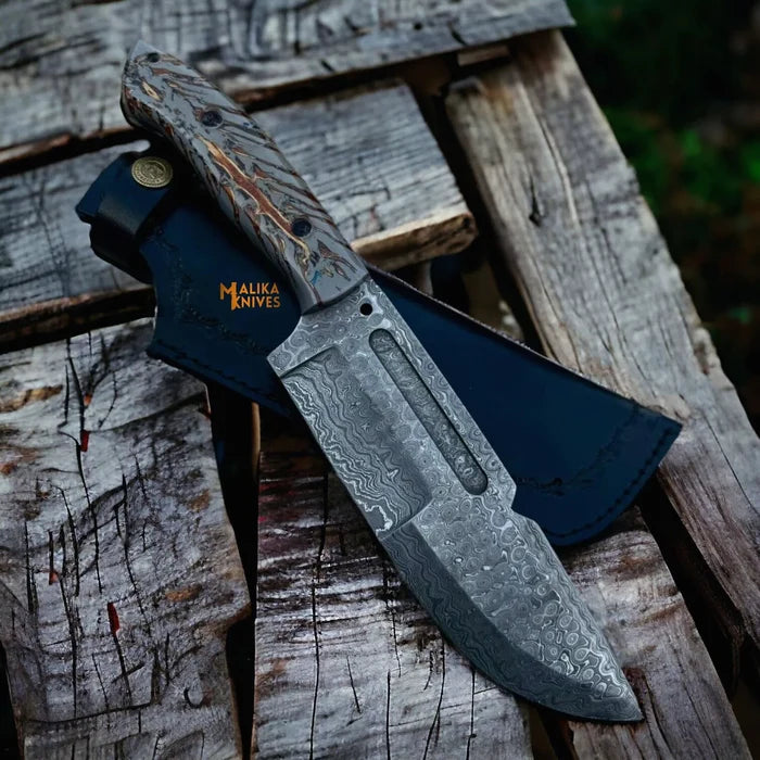 Damascus Bowie Knife with Pine-Cone Handle: A Fusion of Tradition and Modern Craftsmanship - RFE Marketing Ventures