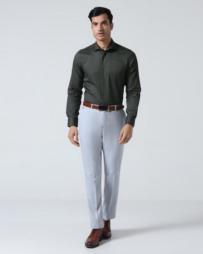 Dark Olive Printed Shirt - Cloud
