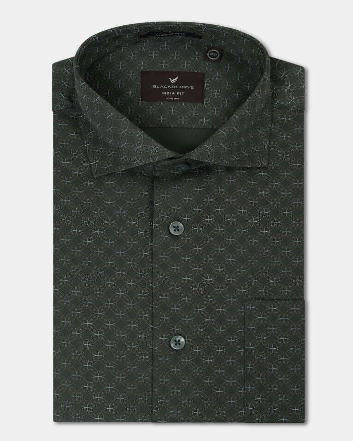 Dark Olive Printed Shirt - Cloud