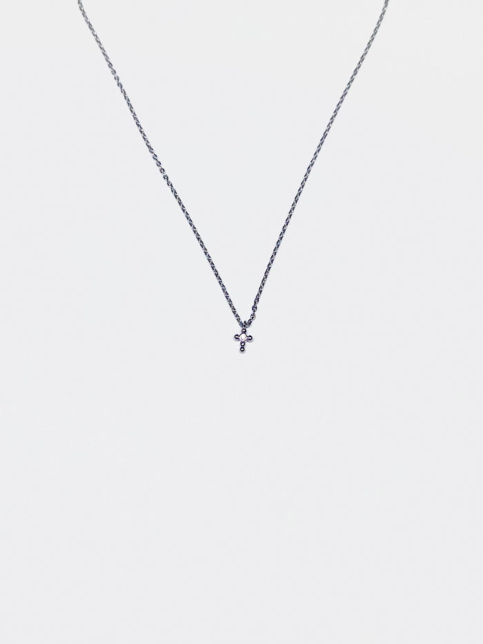 Delilah Mini cross necklace- silver
