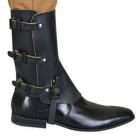 Deluxe Leather Gaiters - Black
