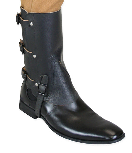 Deluxe Leather Gaiters - Black