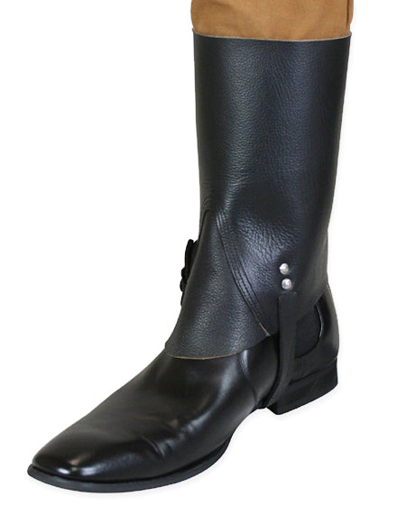 Deluxe Leather Gaiters - Black