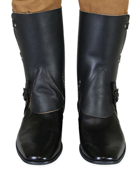 Deluxe Leather Gaiters - Black