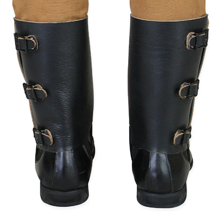 Deluxe Leather Gaiters - Black