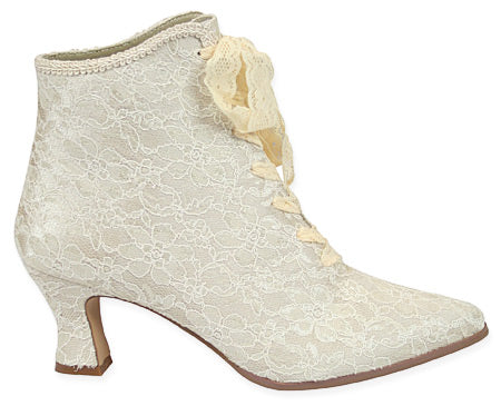 Destiny Victorian Ankle Boot - Ivory Lace