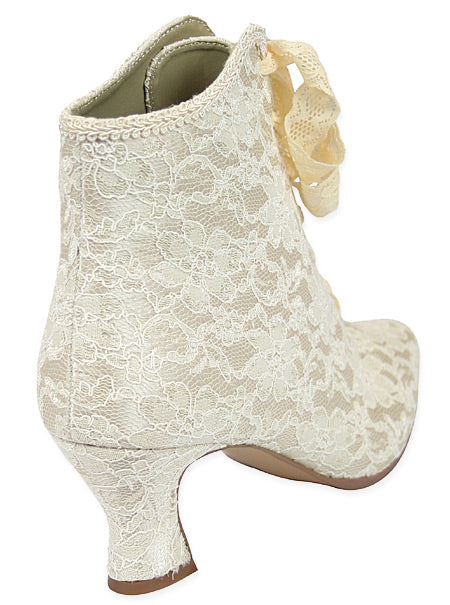 Destiny Victorian Ankle Boot - Ivory Lace