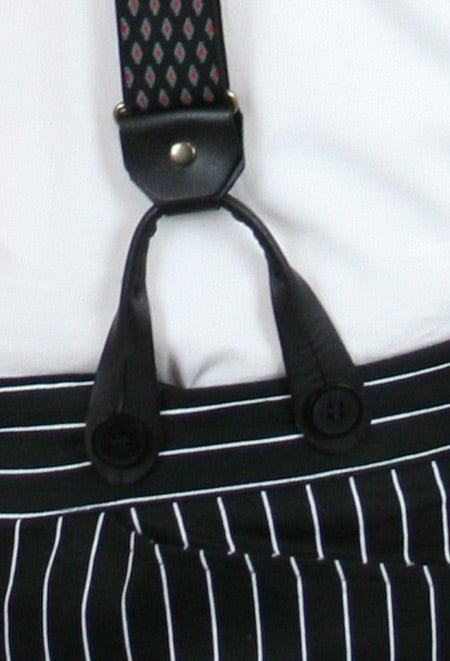 Diamond Elastic Y-back Suspenders - Black