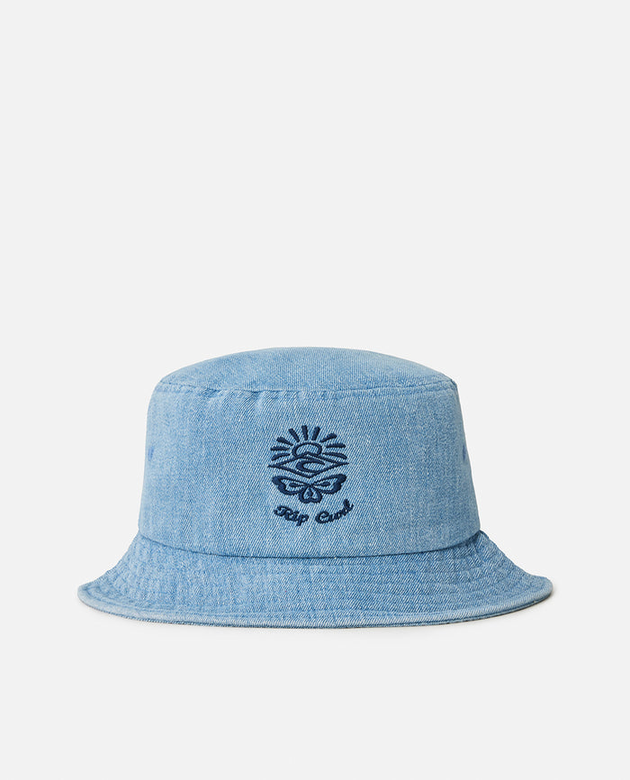 DISTRESSED DENIM BUCKET HAT