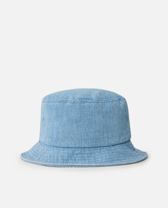 DISTRESSED DENIM BUCKET HAT