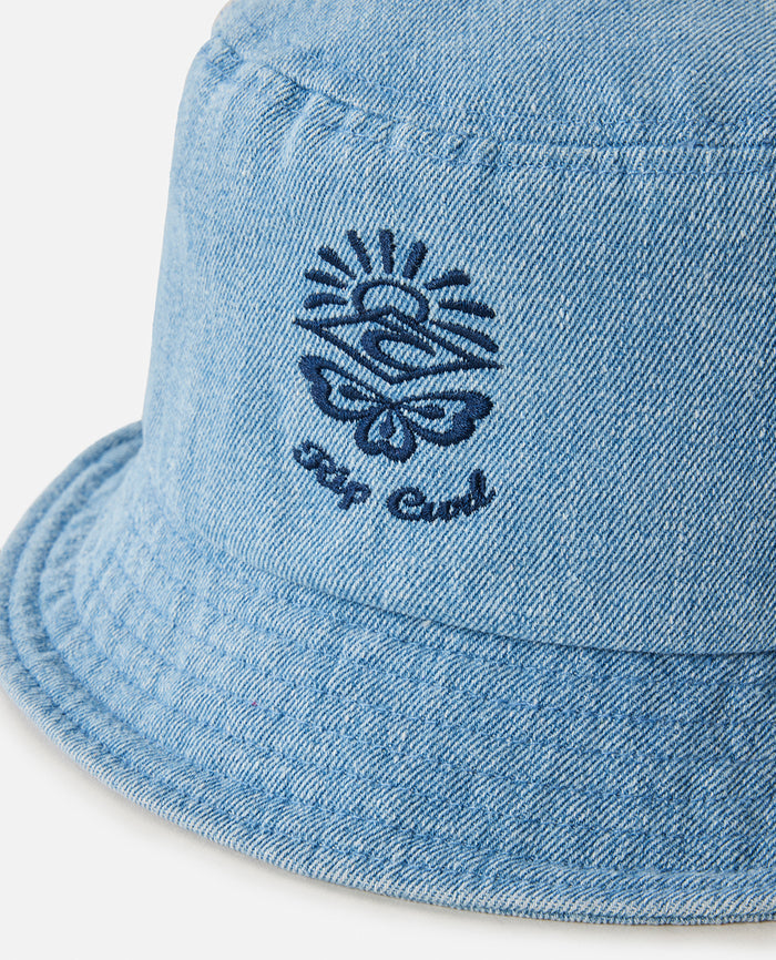 DISTRESSED DENIM BUCKET HAT