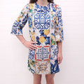 DOLCE & GABBANA LEMON MAJOLICA PRINT DRESS - SIZE 38