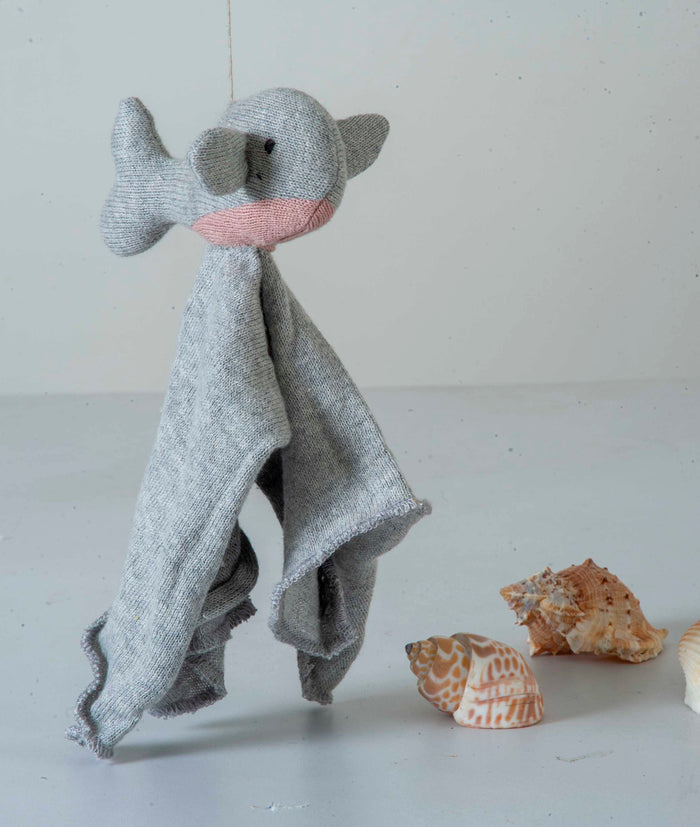 Dolphin Comforter Light Grey & Pink Stuffed Baby /Plush/Soft Toy  | 100% Organic cotton