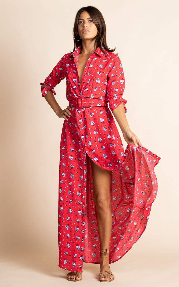 Dove Dress | Dancing Leopard (Red Daisy)