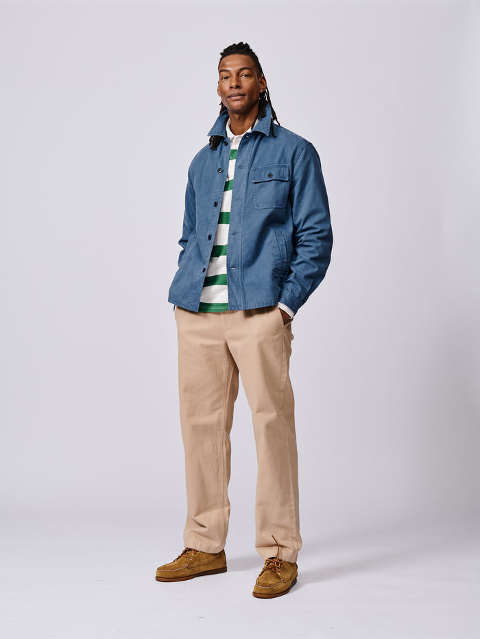 Aubin Washed Blue Dowse Worker Jacket | Jackets