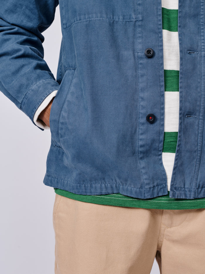 Aubin Washed Blue Dowse Worker Jacket | Jackets