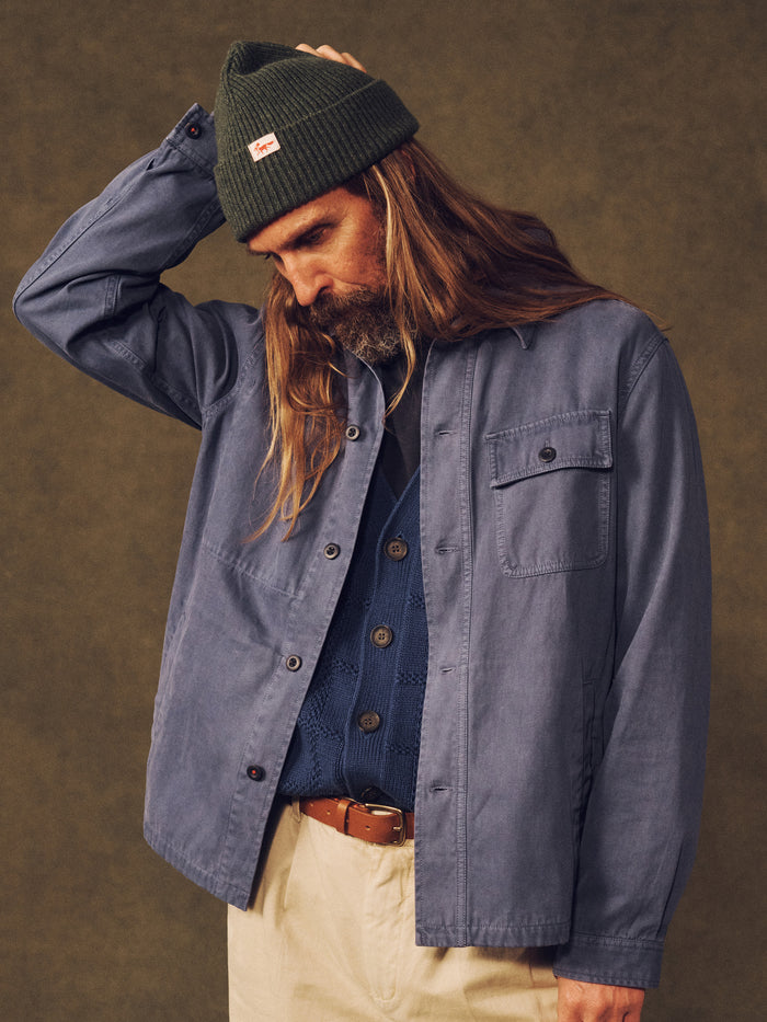 Aubin Washed Blue Dowse Worker Jacket | Jackets