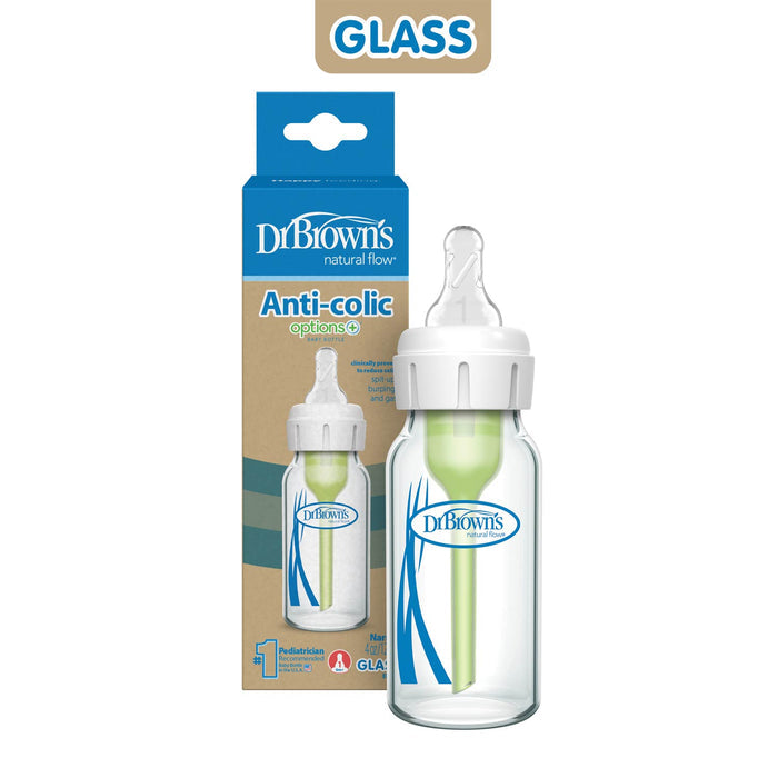 Dr. Brown's Natural Flow Anti-Colic Options+ Narrow Glass Baby Bottle