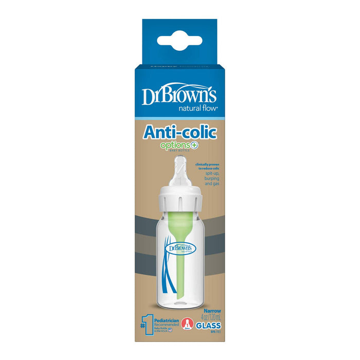 Dr. Brown's Natural Flow Anti-Colic Options+ Narrow Glass Baby Bottle