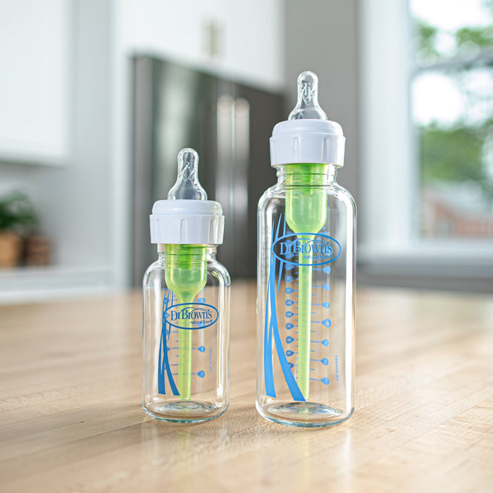 Dr. Brown's Natural Flow Anti-Colic Options+ Narrow Glass Baby Bottle