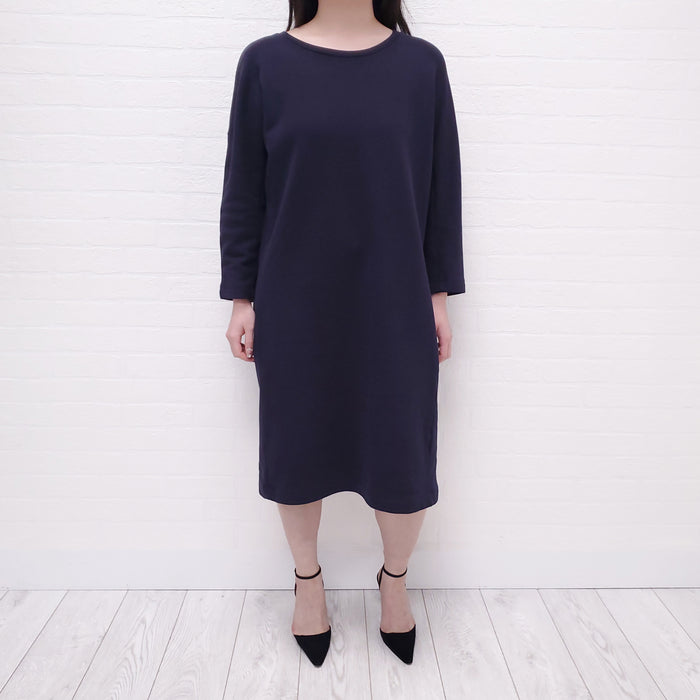 DRIES VAN NOTEN NAVY SWEATSHIRT DRESS - SIZE L