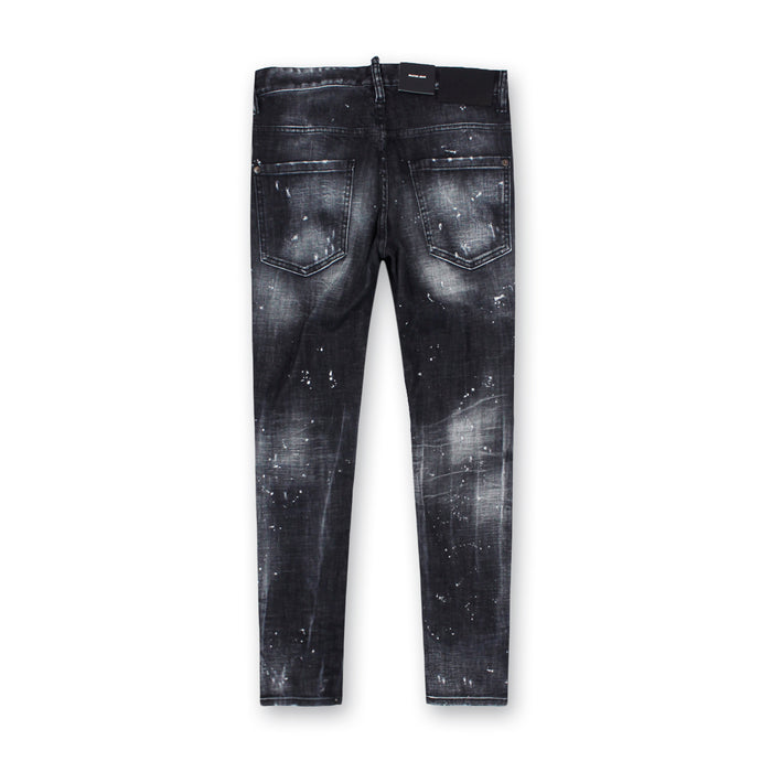 DSQUARED2 - Black Powder Zip Wash Skater Jeans in Grey - Nigel Clare