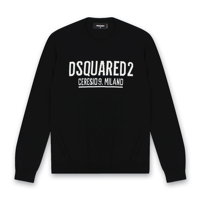 DSQUARED2 - Ceresio9 Crew Neck Jumper in Black - Nigel Clare