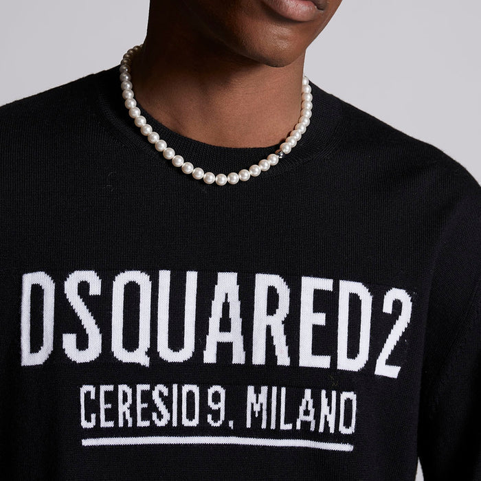 DSQUARED2 - Ceresio9 Crew Neck Jumper in Black - Nigel Clare