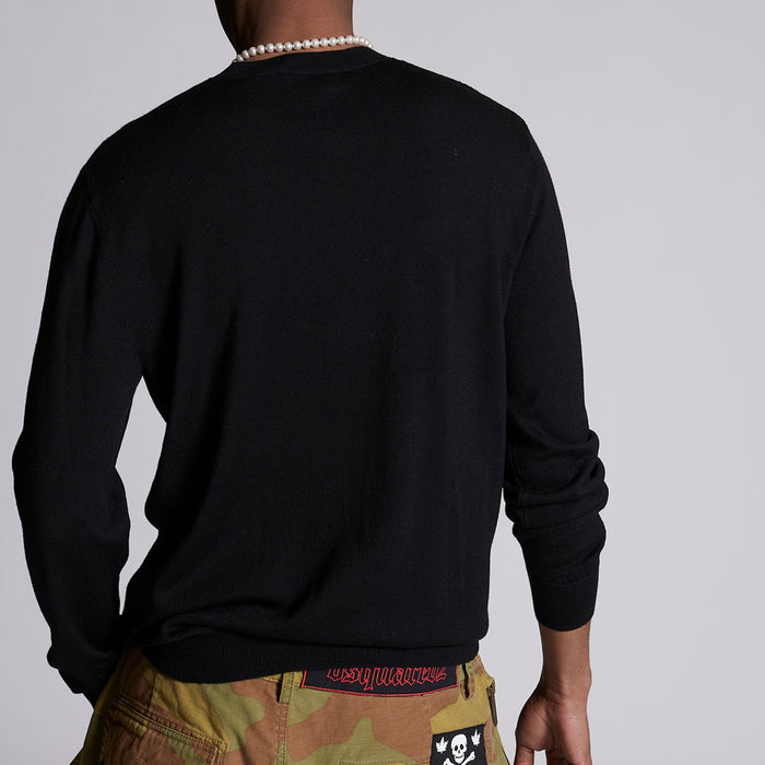 DSQUARED2 - Ceresio9 Crew Neck Jumper in Black - Nigel Clare