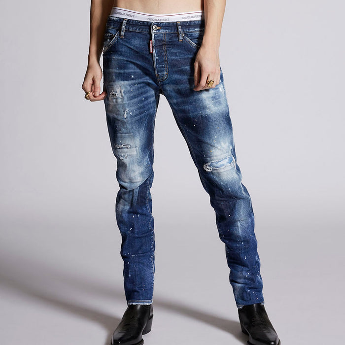 DSQUARED2 - Distressed Cool Guy Jeans in Blue - Nigel Clare