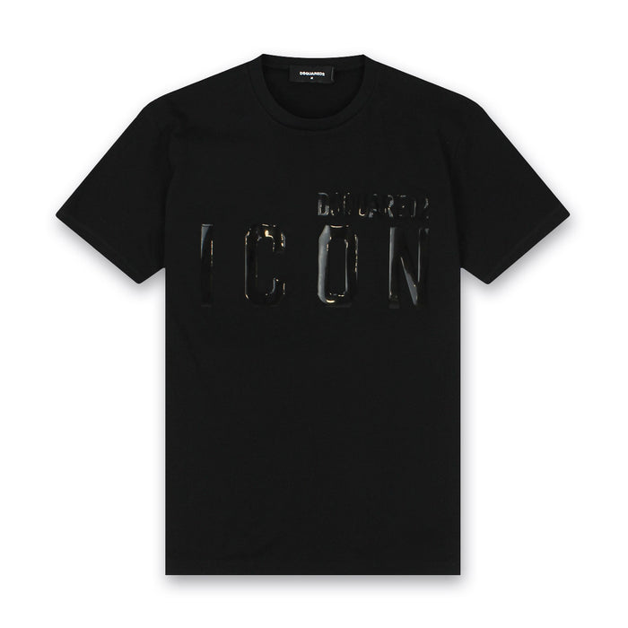 DSQUARED2 - Icon Monotone Print T-Shirt in Black - Nigel Clare