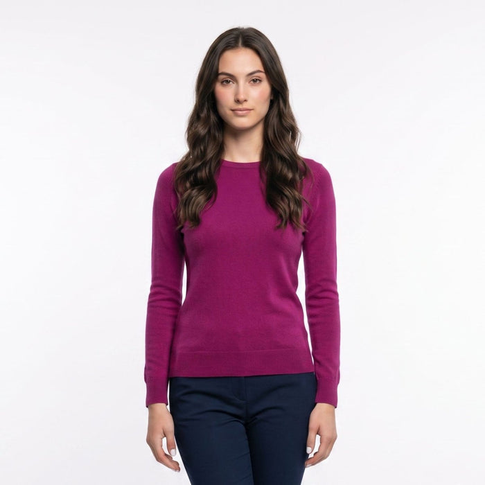 Dunedin Cashmere Women’s 100% Cashmere C-Neck Jumper – Eminence - Heritage Of Scotland - XS