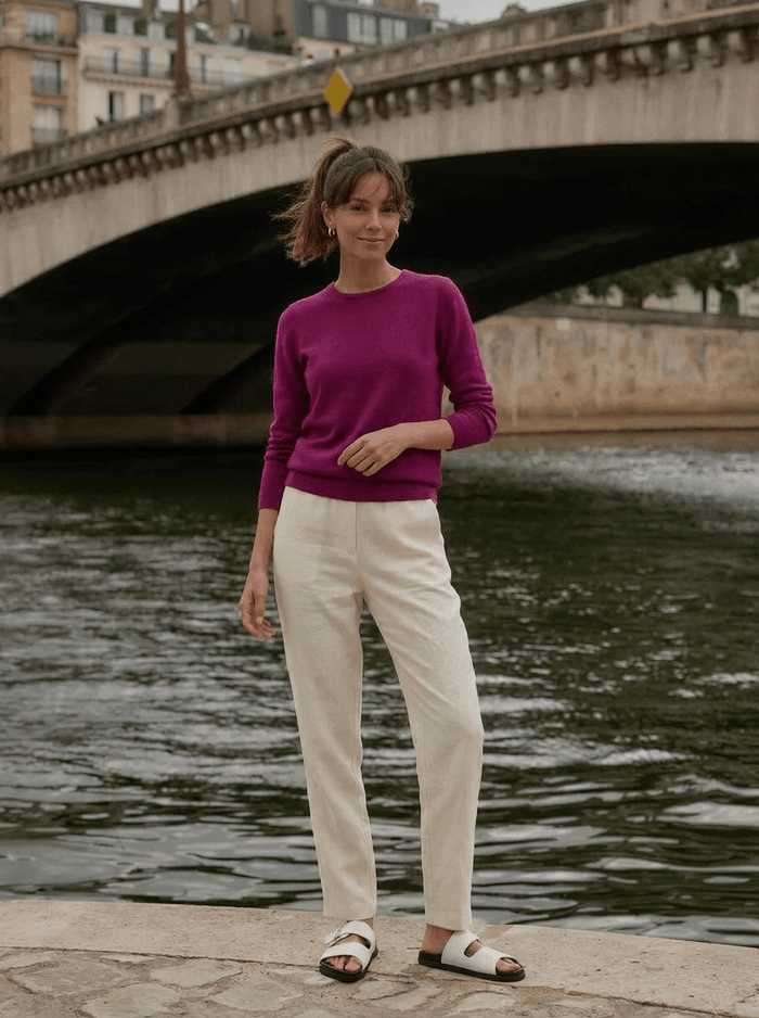 Dunedin Cashmere Women’s 100% Cashmere C-Neck Jumper – Eminence - Heritage Of Scotland - XS