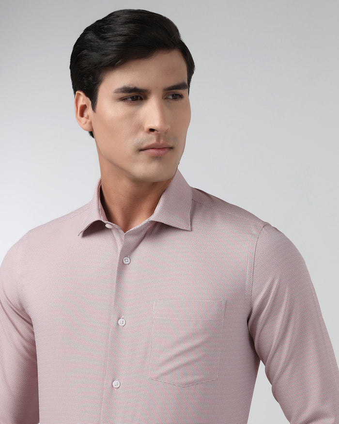 Dusty Pink Non Iron Textured Shirt - Russel E