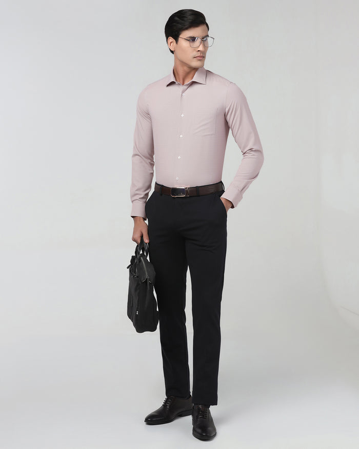 Dusty Pink Non Iron Textured Shirt - Russel E
