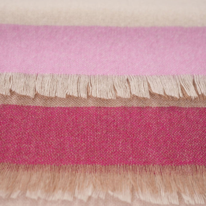 Earthy Block 100% Cashmere Square Scarf - PINK - Heritage Of Scotland -