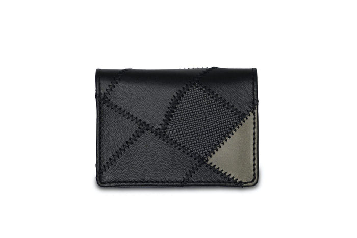 Moral Code Ebony Upcycled Card Case -Black Multi- #color_black-multi