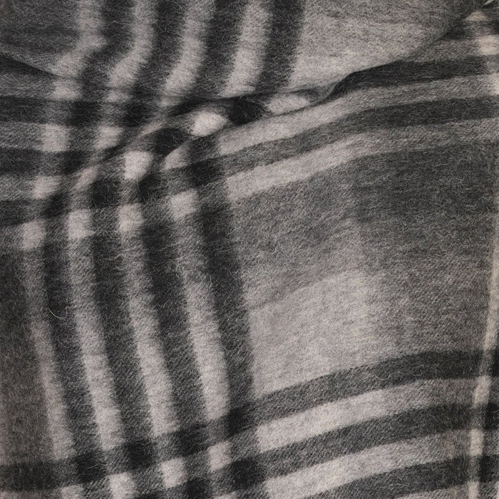 Edinburgh Lambswool Tartan Stole - Soft Luxury Check Wrap with Fringe - Chequer Tartan Dark Grey - Heritage Of Scotland -
